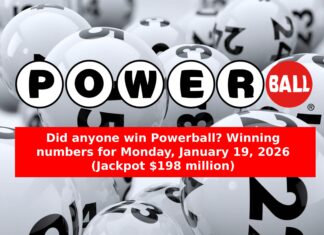 Powerball results for January 19, 2026: winning numbers drawn for $198 million jackpot Powerball results for January 19, 2026: winning numbers drawn for $198 million jackpot