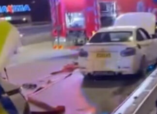 Rīgā avārija ar cietušajiem uz Salu tilta, iesaistīta policijas automašīna Rīgā avārija ar cietušajiem uz Salu tilta, iesaistīta policijas automašīna