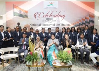 Flagging off a movement to recycle the tiranga Flagging off a movement to recycle the tiranga