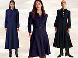 Princess Beatrice rewears her favourite navy dress in Switzerland Princess Beatrice rewears her favourite navy dress in Switzerland