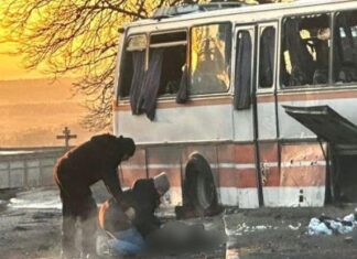 Russian drone strike on civilian bus kills 12 miners Russian drone strike on civilian bus kills 12 miners