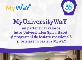 MyUniversityWaY – un parteneriat valoros între Universitatea Spiru Haret și programul de testare vocaţională şi consiliere în carieră MyWaY MyUniversityWaY – un parteneriat valoros între Universitatea Spiru Haret și programul de testare vocaţională şi consiliere în carieră MyWaY